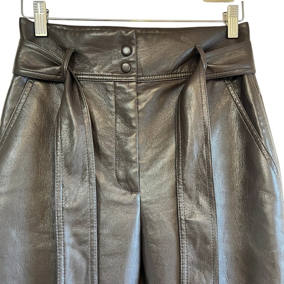 Wilfred high waist belted straight leg leather vegan pants excellent condition - Picture 6 of 14